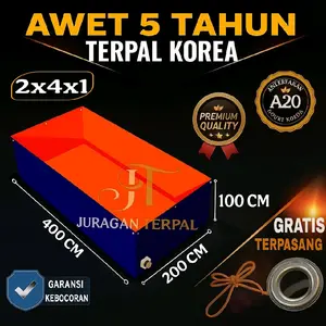 terpal kolam 2x4x1 a20 asli kualitas premium