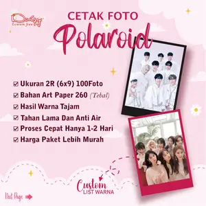 (PAKET 100 FOTO) CETAK FOTO POLAROID 2R / PHOTOCARD DAN BEBERAPA UKURAN BISA RIQUEST LIST FRAME