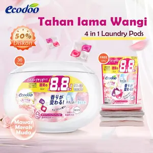 Ecodoo 【Buy 1 Get 1】laundry tahan lama Laundry pods Deterjen Pakaian yang Baru  Ditingkatkan parfum ruangan kamar penghilang noda pakaian sabun laundry wangi tahan lama Pembersih, wangi,laundry wash  parfum laundry  Promosi murah halal Pewangi detergent