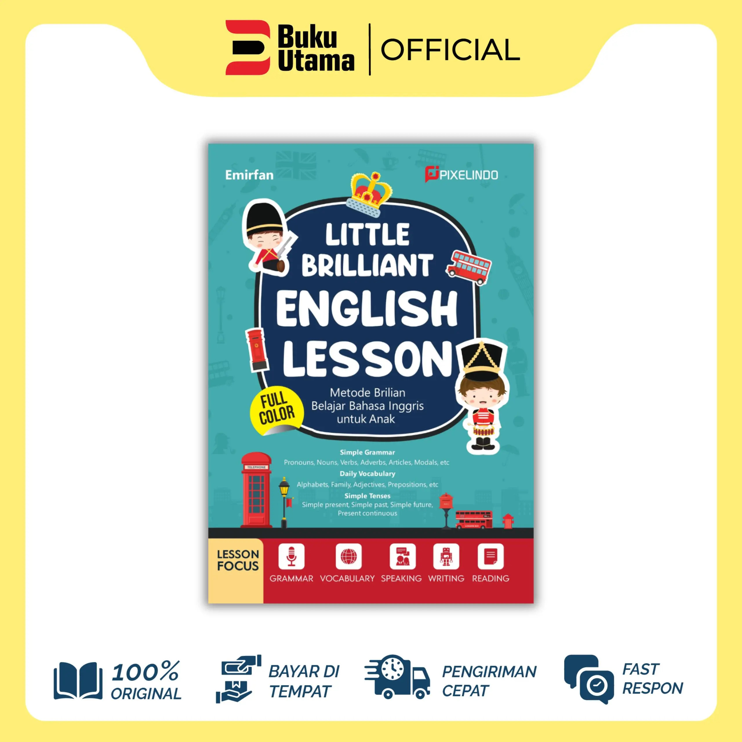 BUKU EDUKASI  ANAK: LITTLE BRILIANT ENGLISH LESSON (METODE BRILIAN BELAJAR BAHASA INGGRIS UNTUK ANAK) FULL COLOR Soft Cover