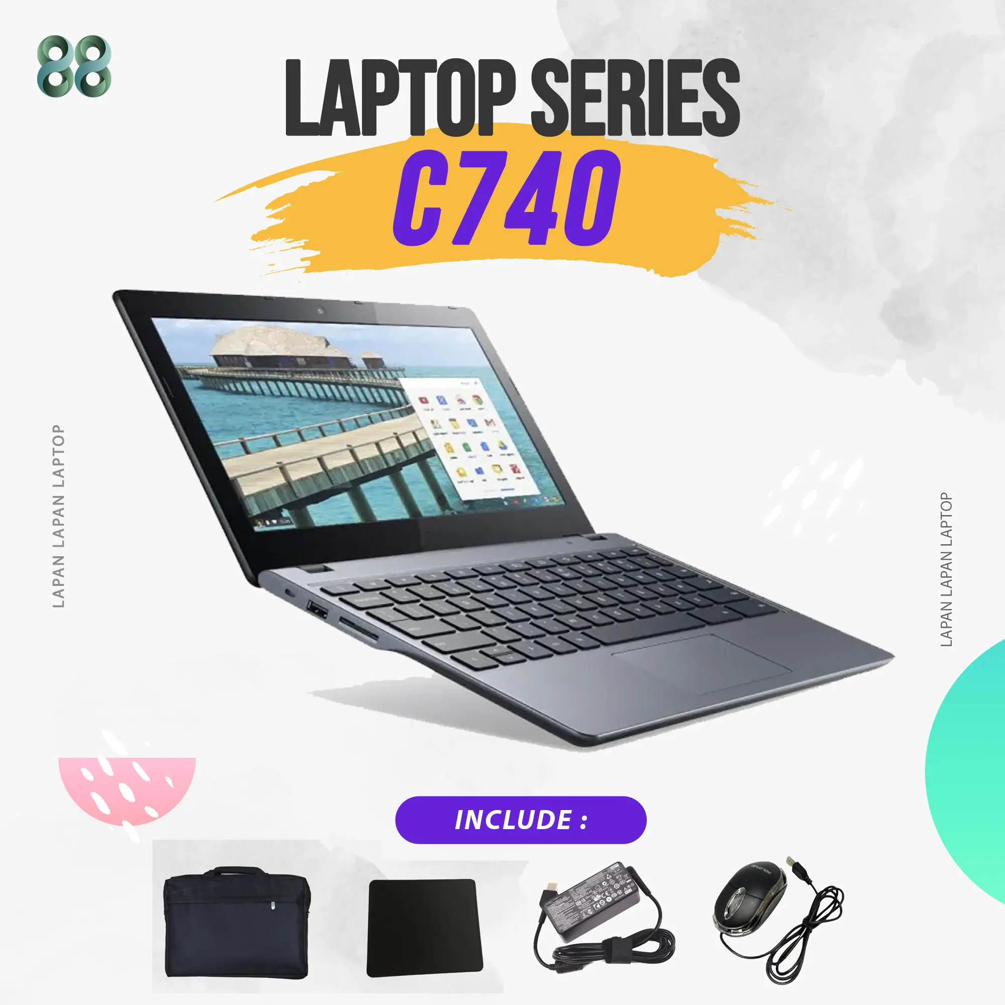 LAPTOP CHROMEBOOK SERIES INTEL CELERON RAM 4GB SSD 16/32GB BEST GRADE (BACA DESKRIPSI YA KA SEBELUM CEK OUT)