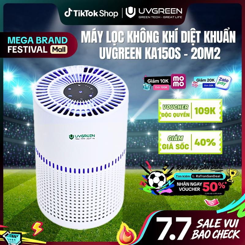 [Bon]  Máy Lọc Không Khí Diệt Khuẩn UVGREEN KA150-S 15m2 - Công Nghệ UVC LED hiện đại, Tạo Hương Tinh Dầu, Làm Sạch Không Khí, Bộ Lọc HEPA H13 Lọc Sạch Bụi Mịn, Mùi, Khói, Lông Thú Cưng, Bảo Hành 24 Tháng
