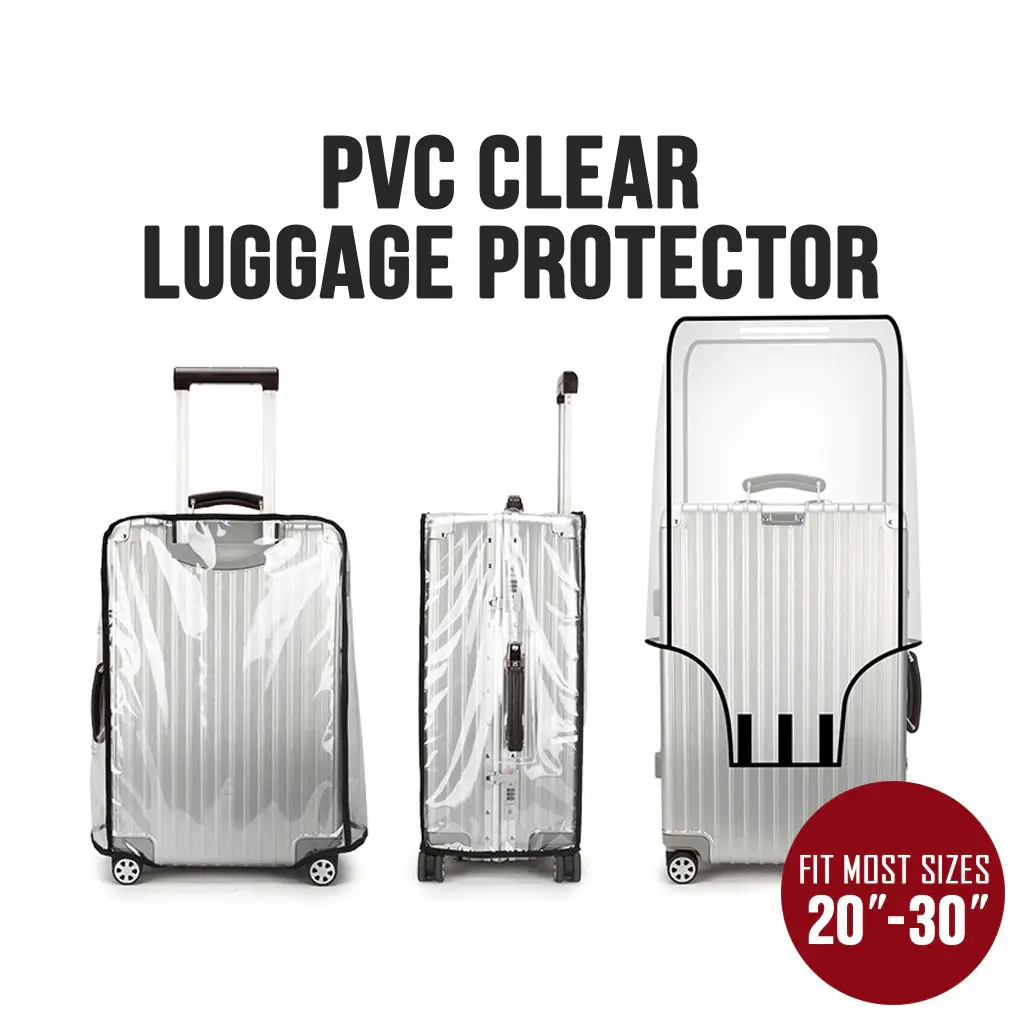 SG PVC Luggage Transparent Cover - Waterproof Plastic Protector Suitcase & Bag Travel 20 22 24 26 28 30 Inch