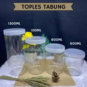 toples tabung silinder / toples plastik / toples jar 1300ml 1000ml 800ml 600ml