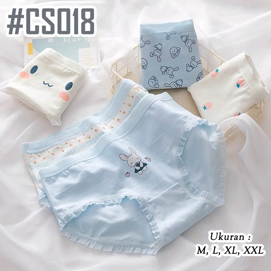 12 pcs CELANA dalam wanita CD import TRENDY RANDOM Jepang Korea imut size M L XL XXL Poliester