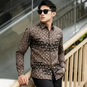 KEMEJA BATIK MODERN LENGAN PANJANG BATIK COWOK MODIS SEREAGAM BATIK SLIMFIT BATIK MURAH KATUN ADEM