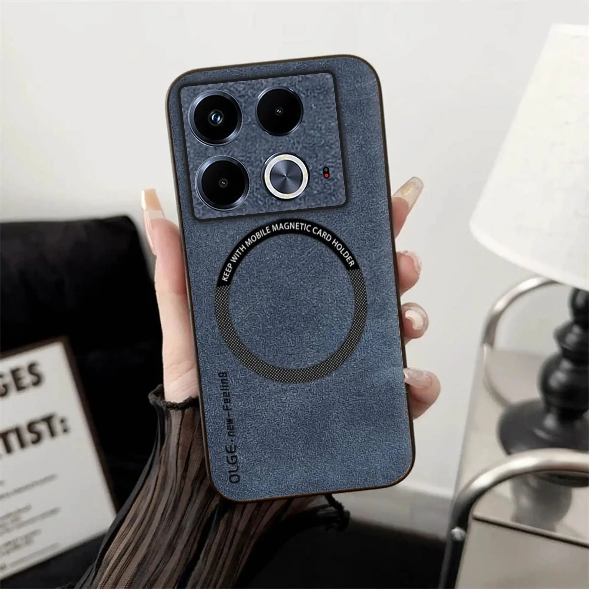 Soft Case Infinix Note 40 Leather Magnetic Support Magsafe Wireless Charging