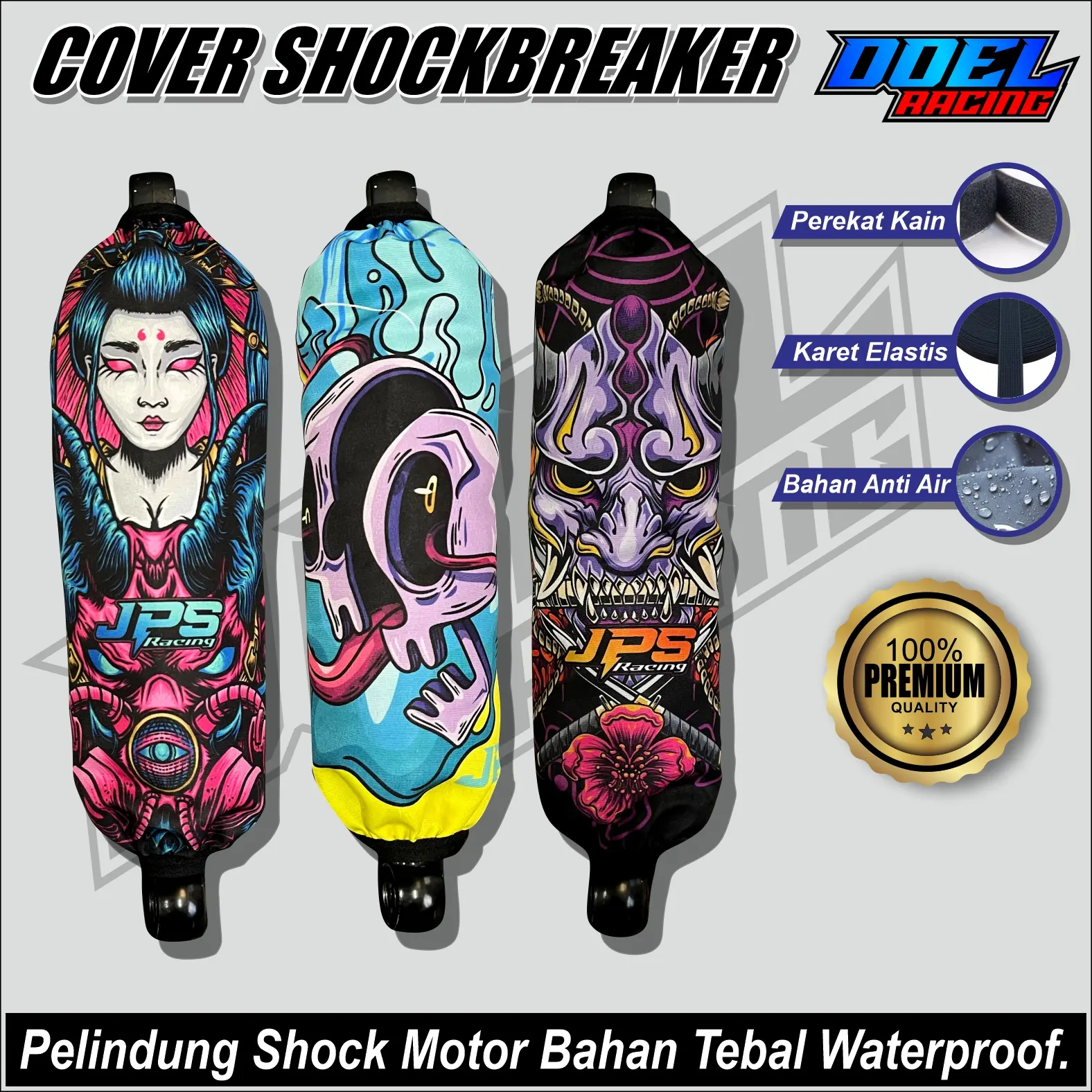 Cover Shockbreaker Tutup Shock Belakang / Sarung Shockbreaker Motor Beat Mio Scoopy Vario Universal JA STICKER