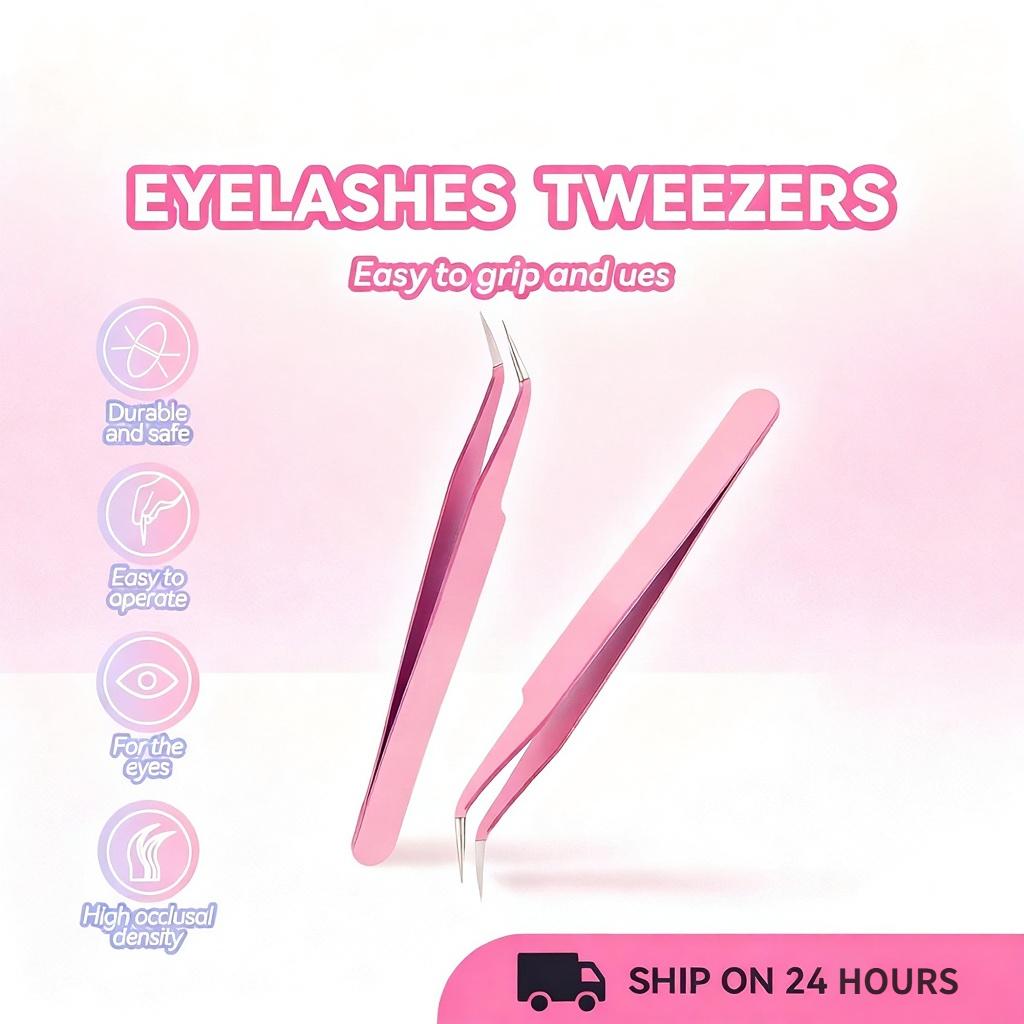 【Pengiriman 24 jam】MINEBOOM Pinset Bulu Mata & Perekat Bulu Mata Asli Untuk Pemula