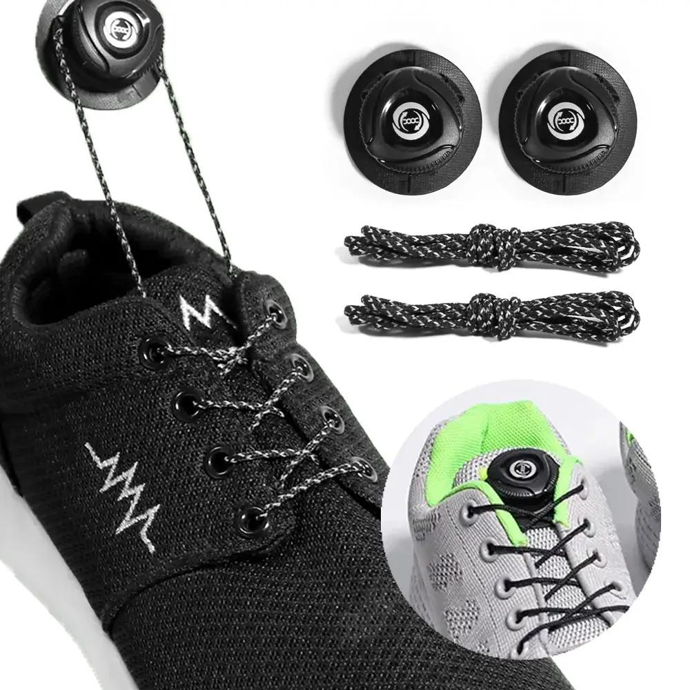 Practical Quick Automatic Buckle Rope Adjustable Adults Kids No Tie Shoe Laces Sneaker ShoeLaces Shoe Accessories