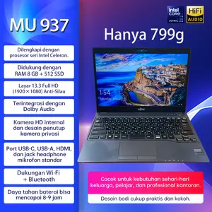 [Pre-owned] Laptop Fujitsu Futro MU937 Intel Celeron Ram 4/8G SSD 128/256GB bekas Jaminan  Murah Laptop untuk belajar, kantor, dan rumah Siap Pakai  Cocok Kerja & Belajar Stok Terbatas  Laptop Bisnis   Mulus 90% Siap Pakai Gratis Mouse + Tas
