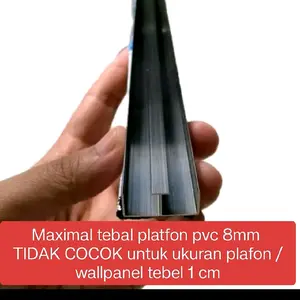 [2  Meter] Rel Aluminium 2 Jalur Bentuk M or E Panjang 2 Meter Warna Silver Hitam Putih untuk Kolong Dapur Etalase Rell