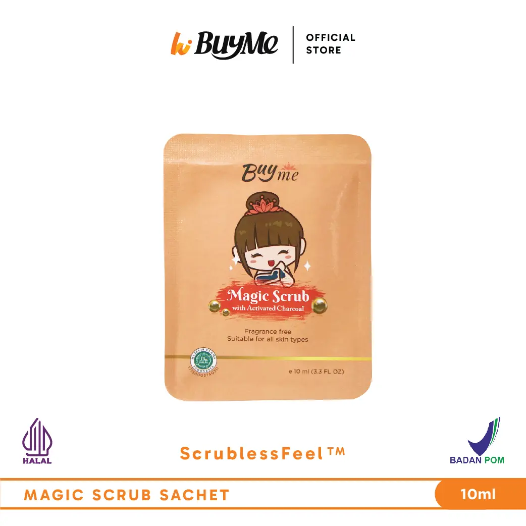 BuyMe Magic Scrub Sachet 10ml Lulur Buy Me Mencerahkan Kulit Muka Badan Facial Pencerah Wajah Hitam