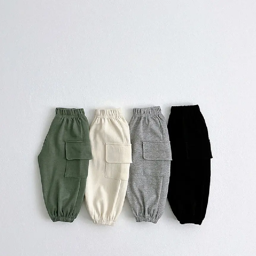 New Kids Trousers 4 Colours Casual Versatile Kids Work Trousers Multi-functional Pockets Boys Girls Out Casual Trousers Kids Pant 1-5 Years Old