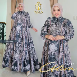 Nalafashion Andira Dres Marbella Silk Ziper Depan Aksen Rempel Pundak Tali leher tangan smoke