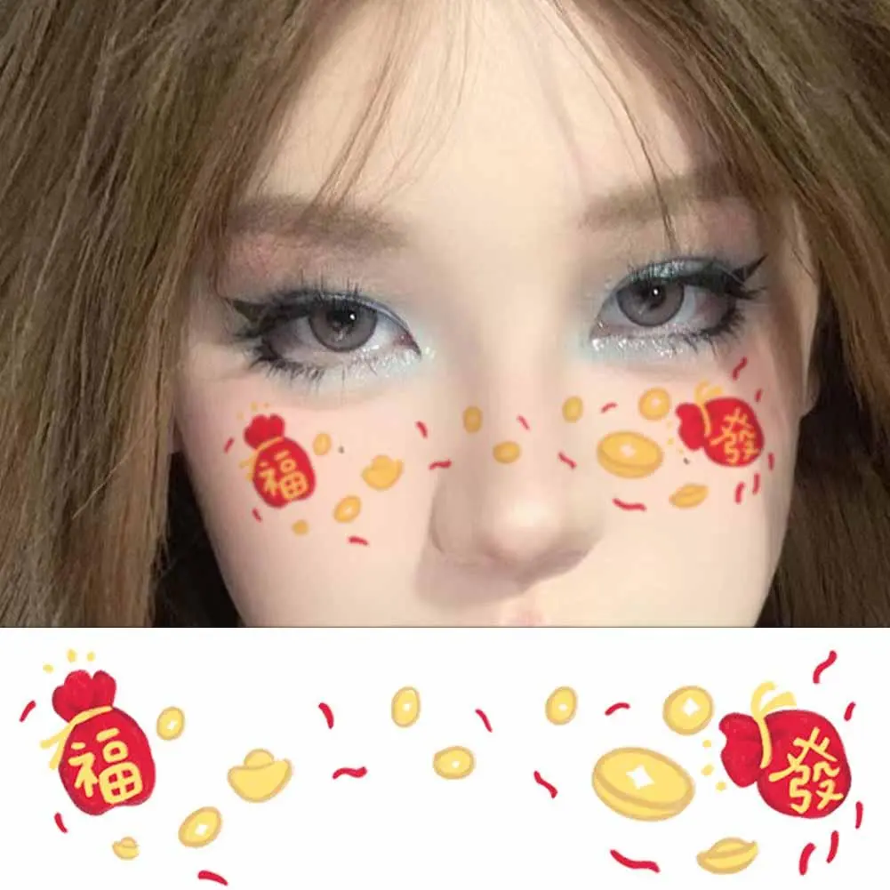 New Year Face Stickers Facial Makeup Imitation Waterproof And Long-lasting