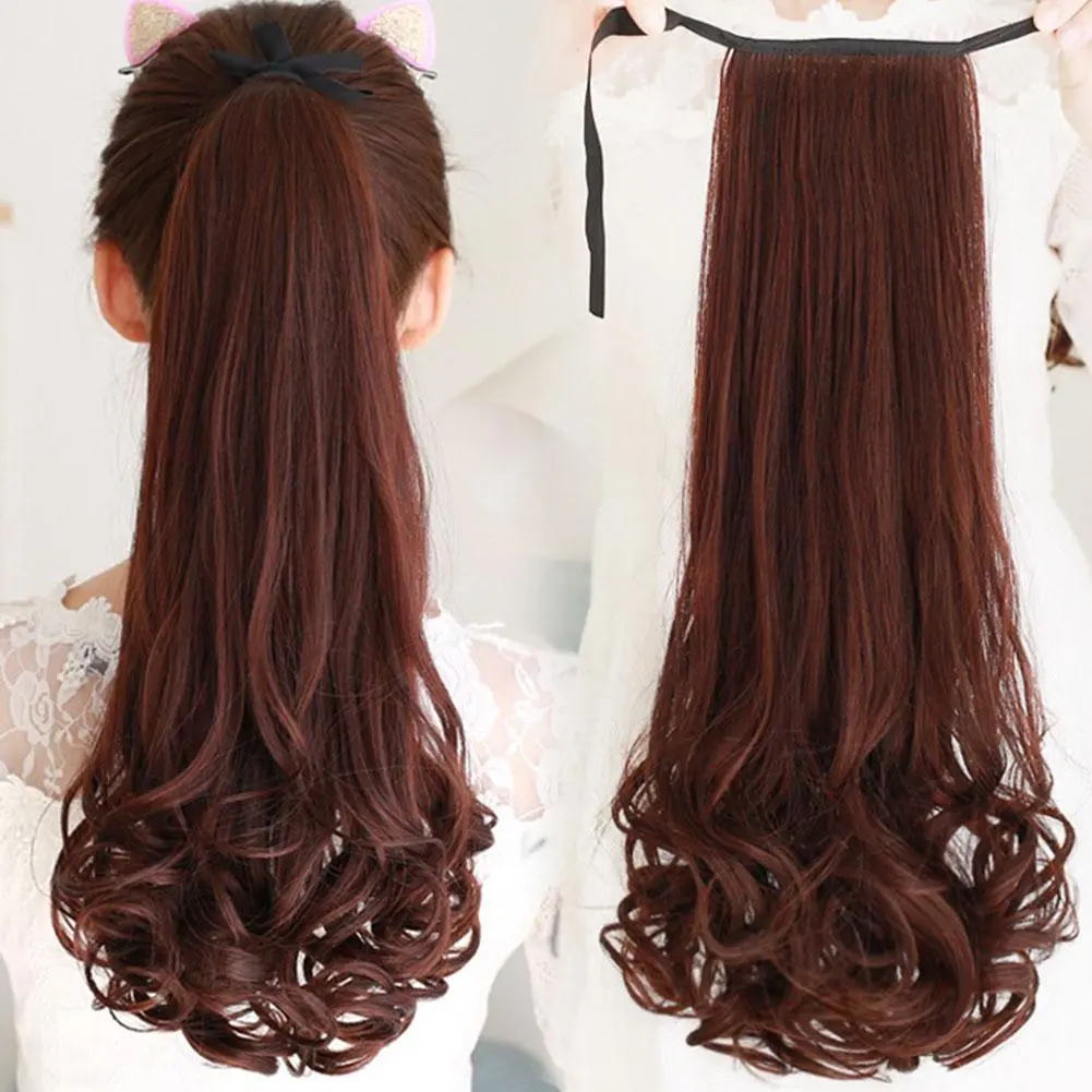 Women Ponytail Pony Wigs Long Curly Wavy Hairpiece Extension