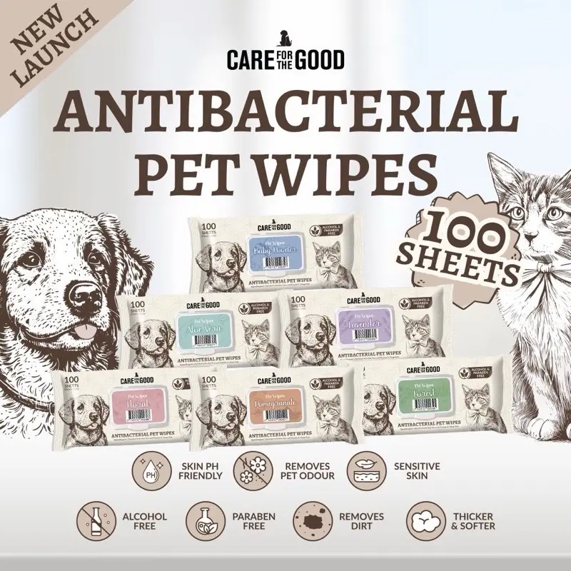 [Bundle of 6] Care For The Good Antibacterial Pet Wipes (100pcs/pack)