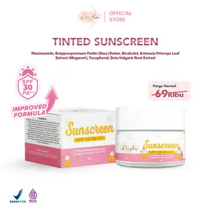 Reisha Glow Sunscreen 10 Gram SPF 30 PA+++ | Tinted Glowing Sunscreen IMPROVED FORMULA | Tinted Sunscreen Glowing Mencerahkan Sunscreen Sunblock BB cream | Sunscreen Anti Kusam