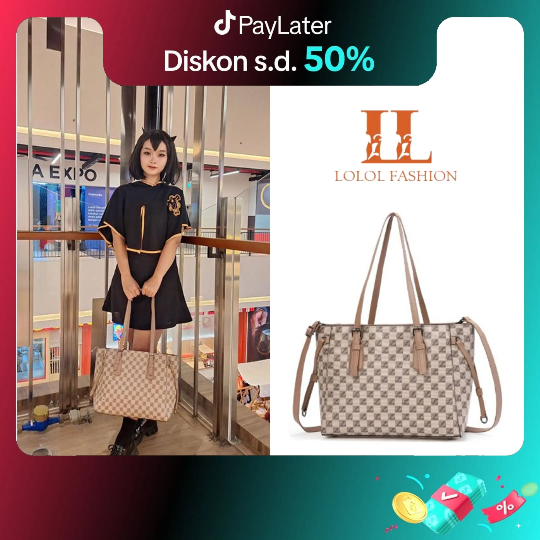 LOLOL Fashion Tas Selempang Wanita  Tote Wanita Totebag Perempuan Tas Cewek Fashion Cantik Terbaru  A6626