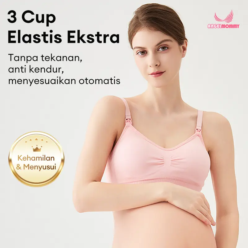 Bra Menyusui Jumbo Tanpa kawat Kancing Depan Bra Busui  Merah Ibu Bumil Hamil Kucing Wanita 937 Katun