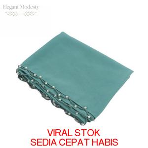 Gaya Tudung Melayu, Tepi Berumbai, Selendang Chiffon Berhias Manik, Warna Solid, Pashmina Mutiara, Bawal Premium Cotton Voile, Dewasa, Remaja, Kanak-kanak, Sulaman Tangan, Benang Kelantan, SURI WANGI Airis, Termasuk Klip Pengikat