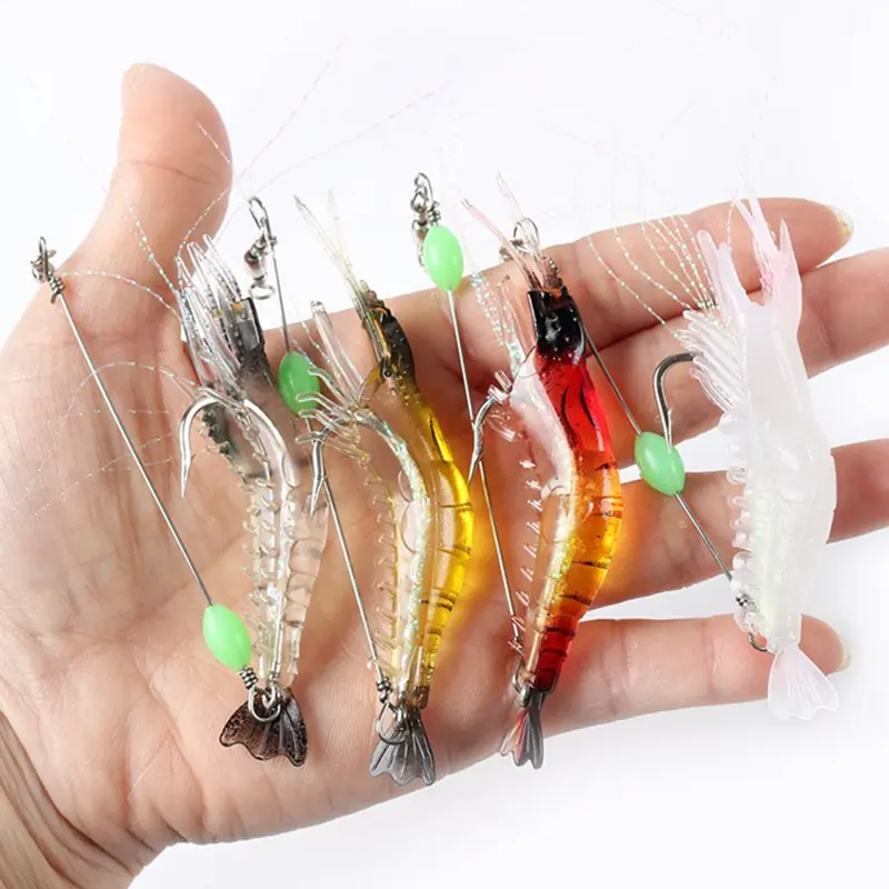1Pcs Luminous Lure Fishing Lure Soft Artificial Shrimp Lure Minnow Lure Lure for fishing Silicone Fishing Bait Bionic Shrimp