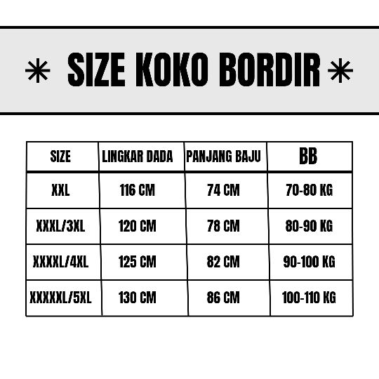 Baju Koko Pria Dewasa Jumbo Lengan Pendek Motif Bordir Size XXL-5XL Bahan Katun