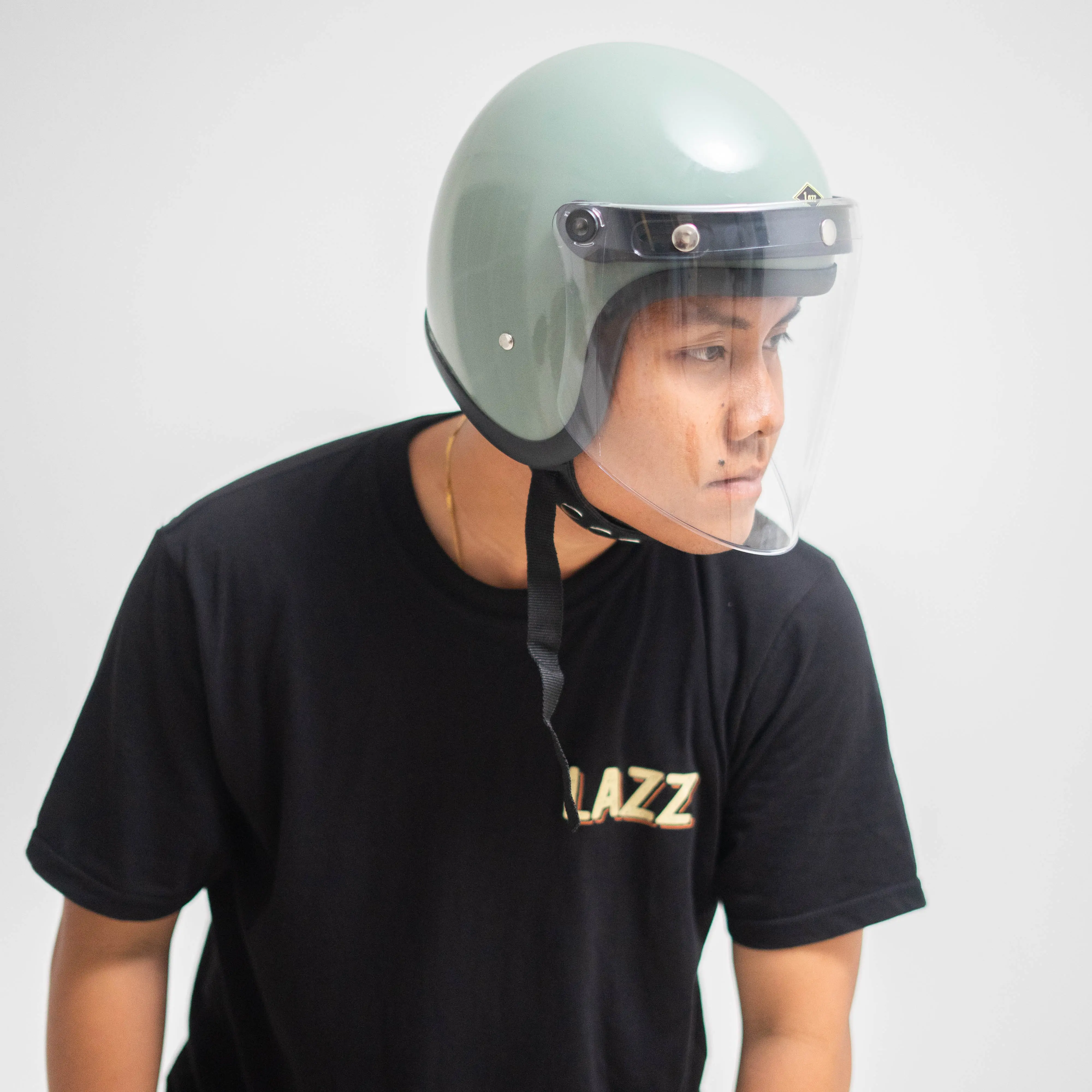helm slim head lazz fullset kaca snail