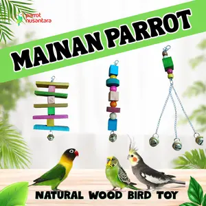 MAINAN HEWAN BURUNG PARROT WARNA WARNI MURAH BERKUALITAS PET TOY
