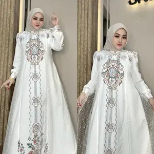 Dress Ametha Bahan Sabrina Anti UV Mix Tile Salju Dress Motif Terbaru Dress RSM Bunda Yuki