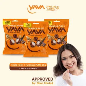 YAVA Triple Pack Granola Puffs Chocolate Vanilla (3 x 35g)