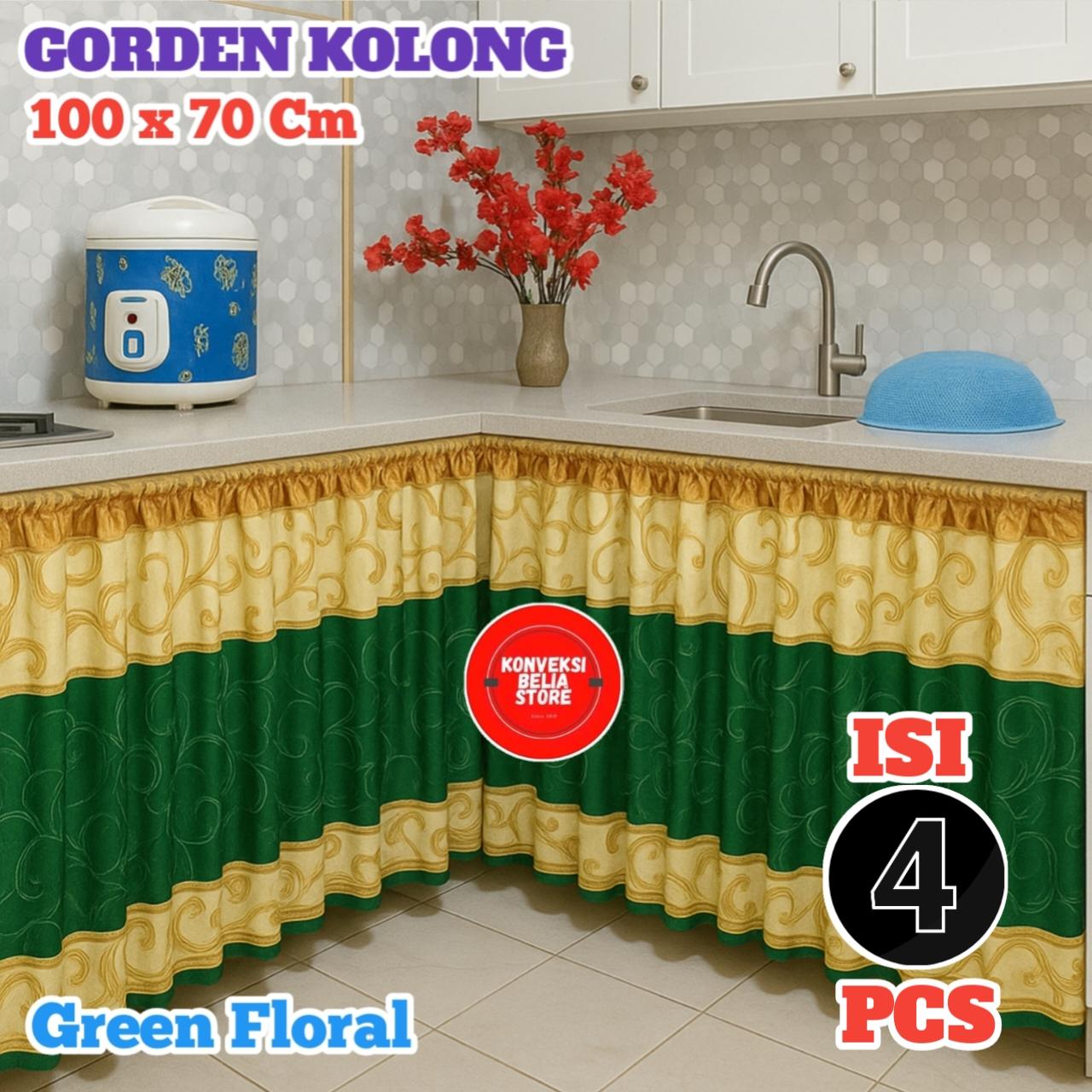 PROMO 1 Paket isi 4 Pcs 100 x 70cm free tali CURTAIN gorden kolong dapur