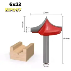 Router 6mmx32mm Roter 3D V Groove Cutter CNC carving  Milling Woodwrking mata profil Ruter