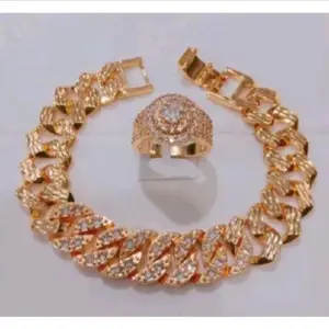 gelang wanita tintanium gold anti karat motif sisik naga+cincin mata satu bulat terbaru