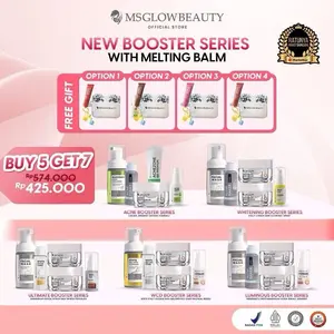 MS GLOW - [FREE LIP BALM BUY 5 GET 7] PAKET WAJAH BOOSTER FREE SERUM ELIXIR + FREE LIP BALM - MECERAHKAN WAJAH DAN MENYAMARKAN FLEK Mencerahkan