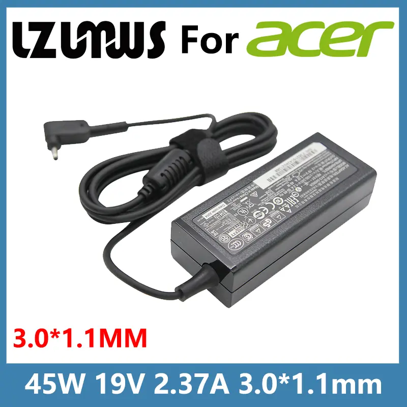 LZUMWS 19V 2.37A 45W 3.0*1.1MM Laptop Adapter Charger For Acer Aspire S7 391 V3-371 Switch12 PA-1450-26 A13-045N2A 547H Chromebook 11 Wall Charger