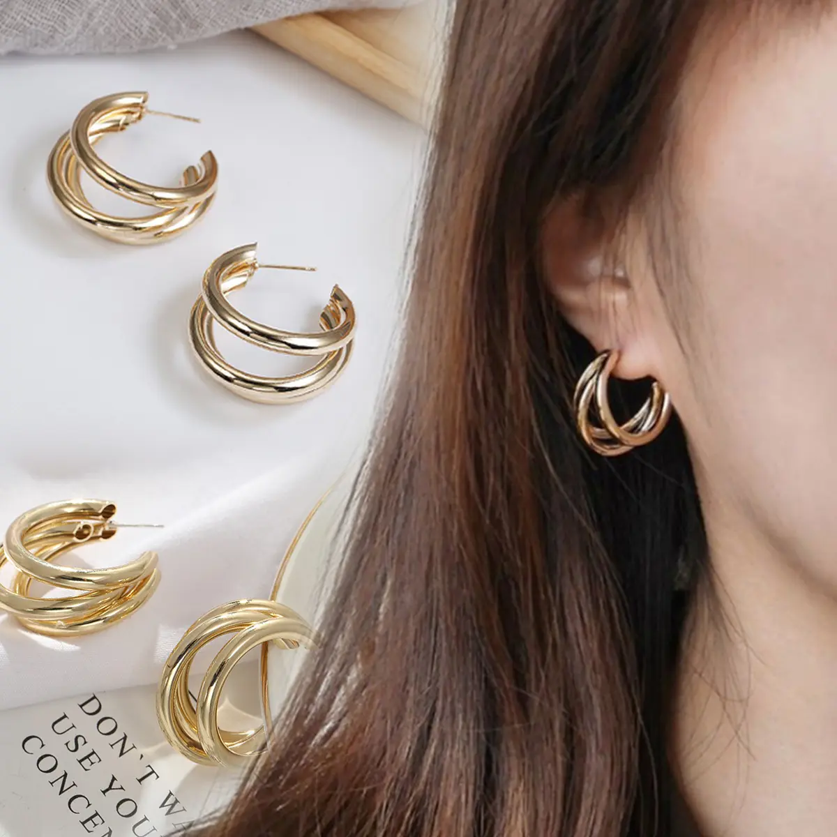 Minzo Anting Wanita Korea Giwang Aksesoris Perhiasan Imitasi Earrings Gaya Vintage Bohemian
