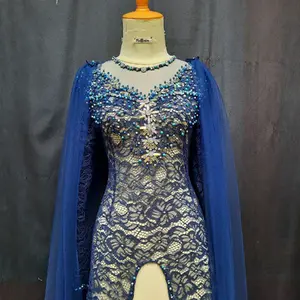 Kebaya Navy slim payet mutiara panjang semata kaki  Panjang Gaun Dress Pesta