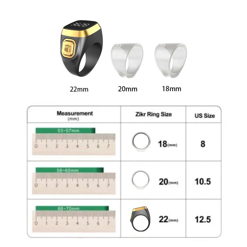 Tasbih Tally Counter Ring for Muslims Tasbeeh Cincin Zikir Tasbih Etnik 3 in 1 Adjustable Penyesuai Ring Karet
