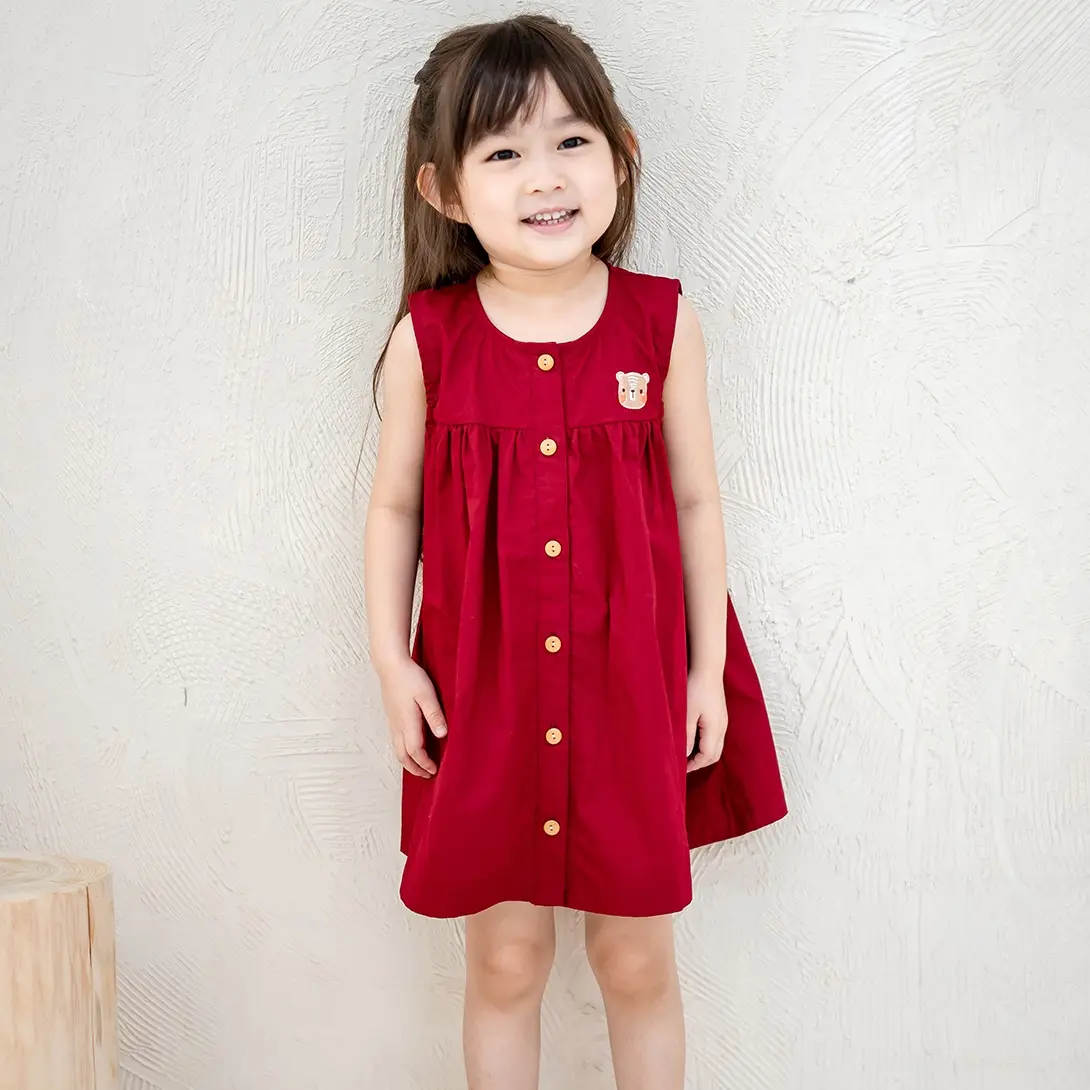 LEAH BABYDOLL DRESS IN RED (100% PREMIUM COTTON)