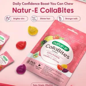 NATUR-E COLLABITES Collagen Gummy isi 8.pc (Untuk kulit kencang,kenyal, merawat rambut & kuku)