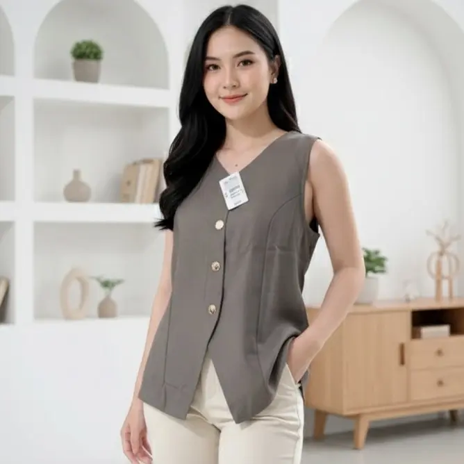 Vest Jumbo  Rompi Tali Belakang Wanita Style