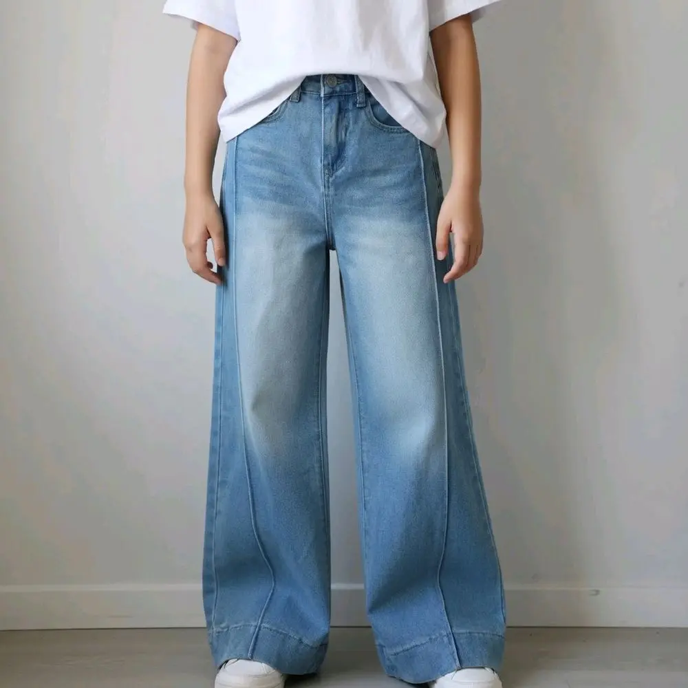 Celana Gombrong Skena Jeans Anak Cowok Cewek Remaja Usia 8 Sampai 13 Tahun Gombrong Pinggang Karet Elastis Fashion
