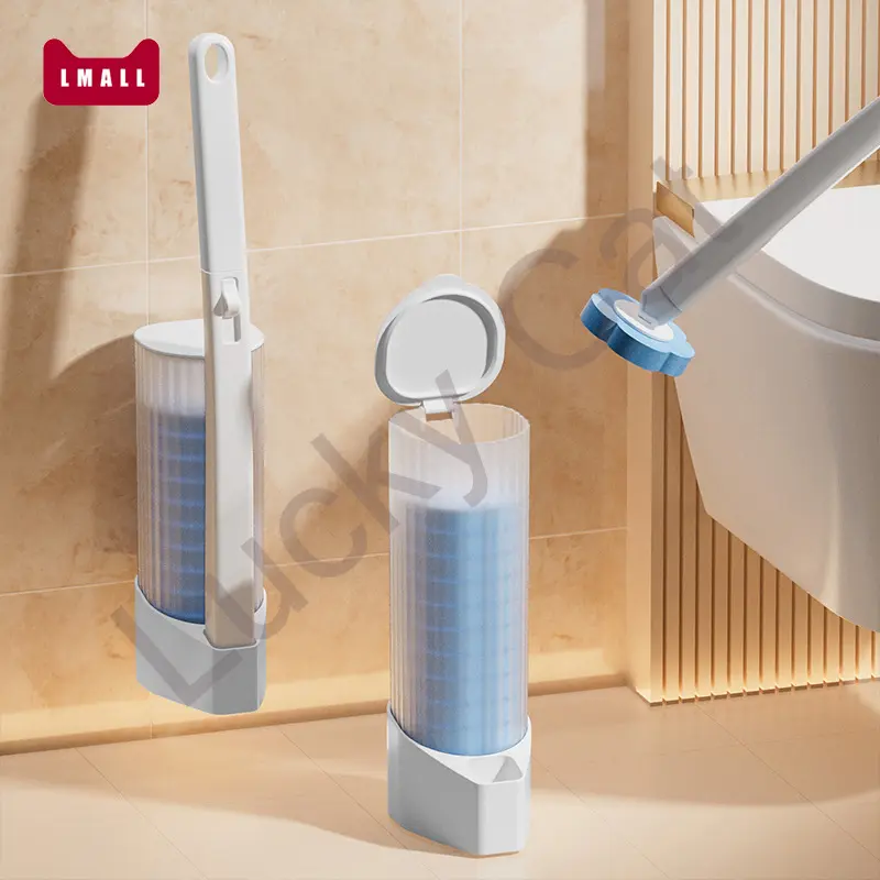 SG seller Disposable Toilet Brush With Holder Toilet Bowl Cleaner Brush Cleaning Brush Cleaner Toilet Cleaner Bathroom Accessories
