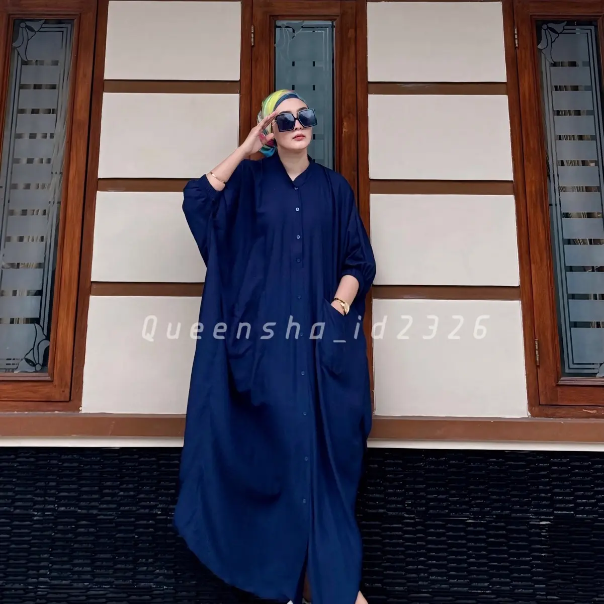 Kaftan Jumbo Fayolla Twill Diamond Muslim Wanita Longdress