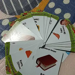FLASHCARD EDUKASI - Flash Card Anak Mainan Edukatif Huruf Angka HIjaiyah Hewan Binatang Anggota Tubuh Profesi Kartu Belajar Pintar Bilingual Bahasa Inggris