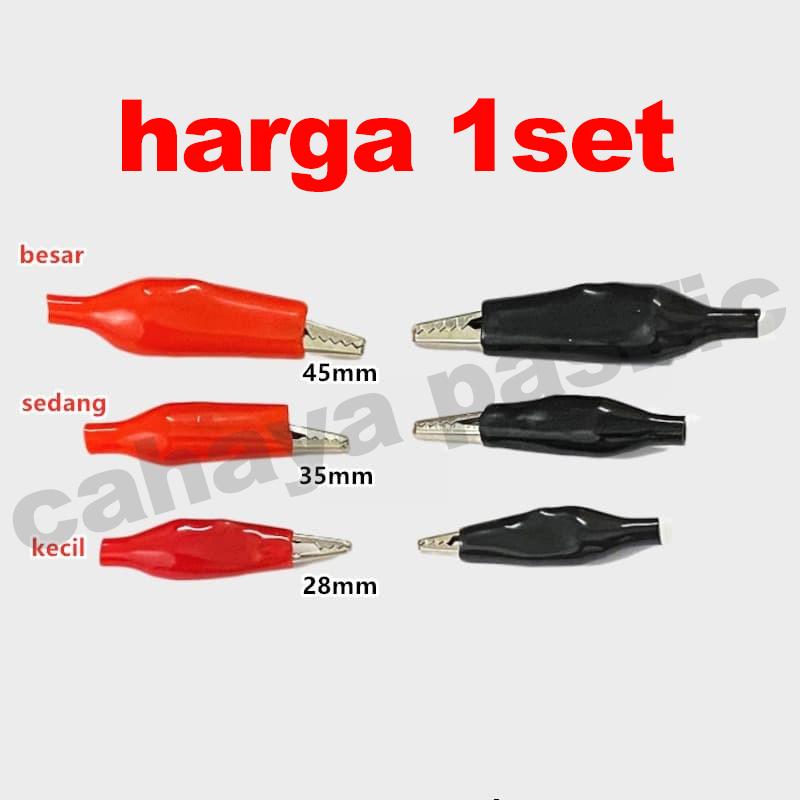CAPIT BUAYA JEPIT AKI BESAR SMALL ALLIGATOR CLIP - MERAH HITAM