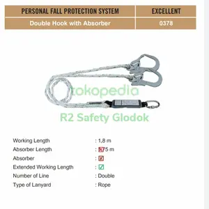 Lanyard + Absorber Double Big Hook -Excellent 0378-Terbaru
