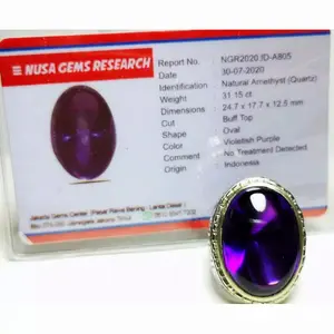 Batu Kecubung amethyst indonesia include serttyficate